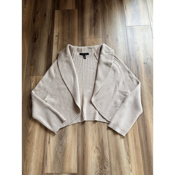 White House Black Market Sweaters - WHBM White House Black Market‎ Beige Cardigan Sweater Women's Large